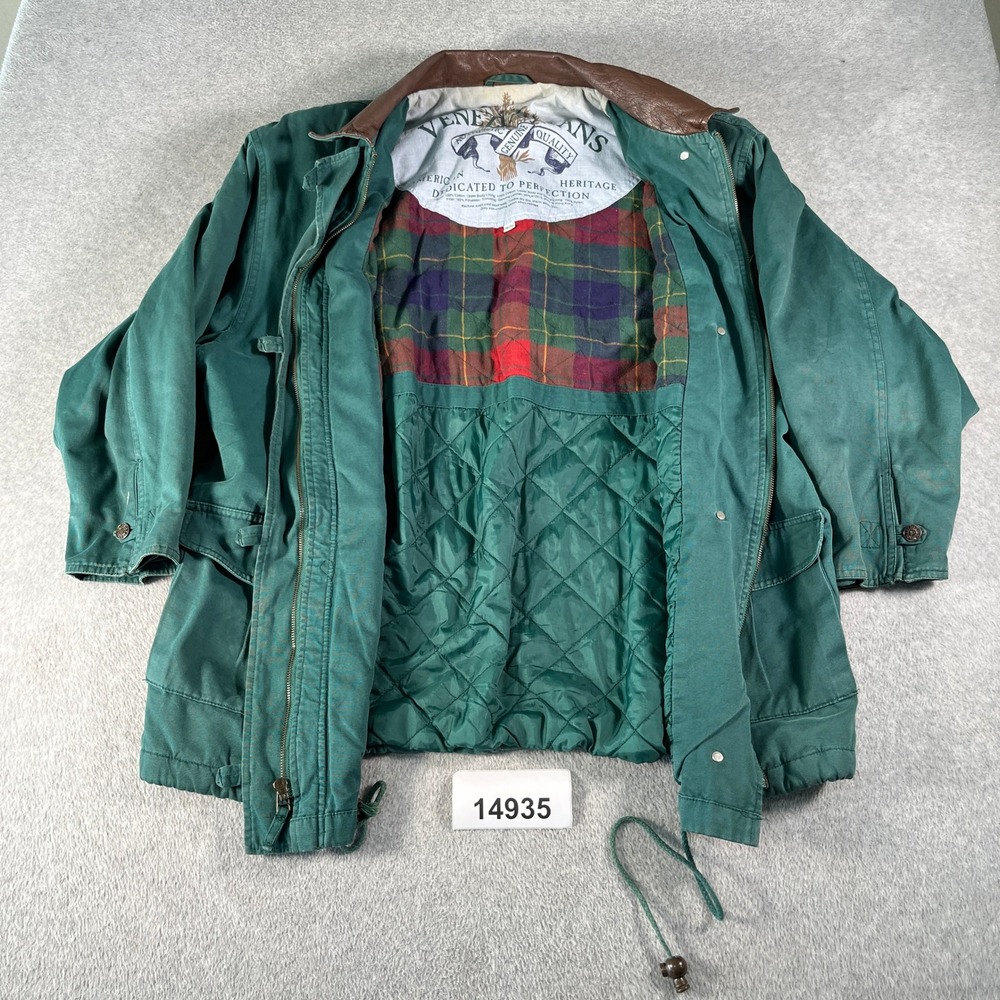 Venezia Jeans Jacket Womens 18/20 Forest Green Cotton Flannel Lined Full Zip